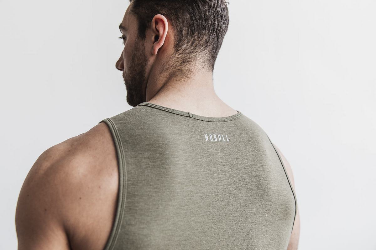 Nobull Crossfit® Men's Tank Tops Green | Australia (HI6402)